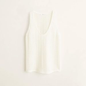 Openwork strapped top - off white